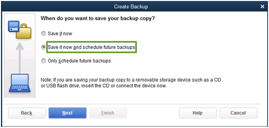 Create QuickBooks Company File Backup