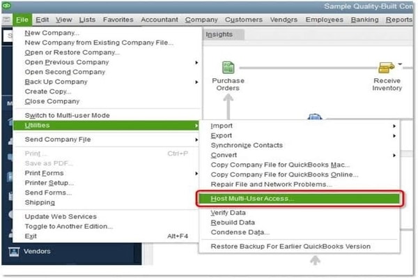 QuickBooks Hosting Settings