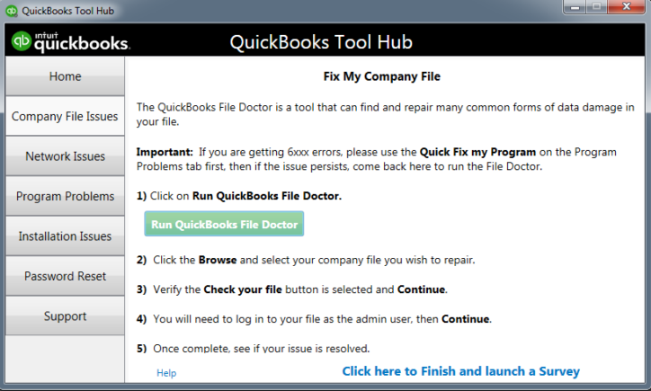 Run QuickBooks File Doctor