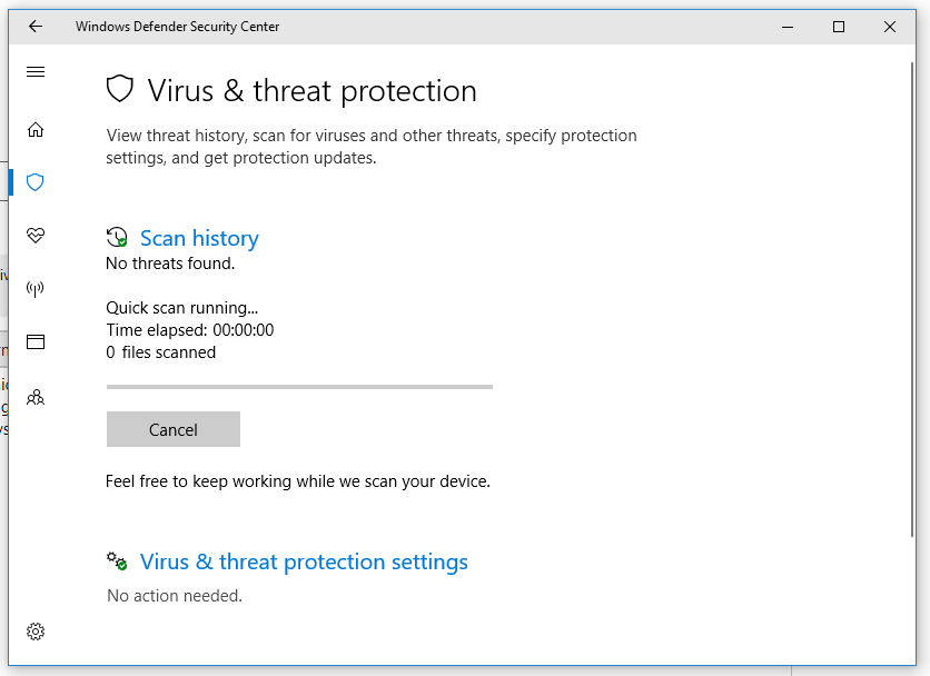 Windows Defender Security Center