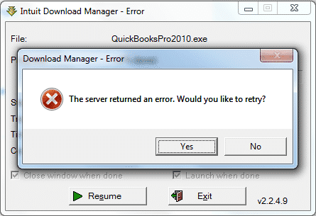 intuit manager error