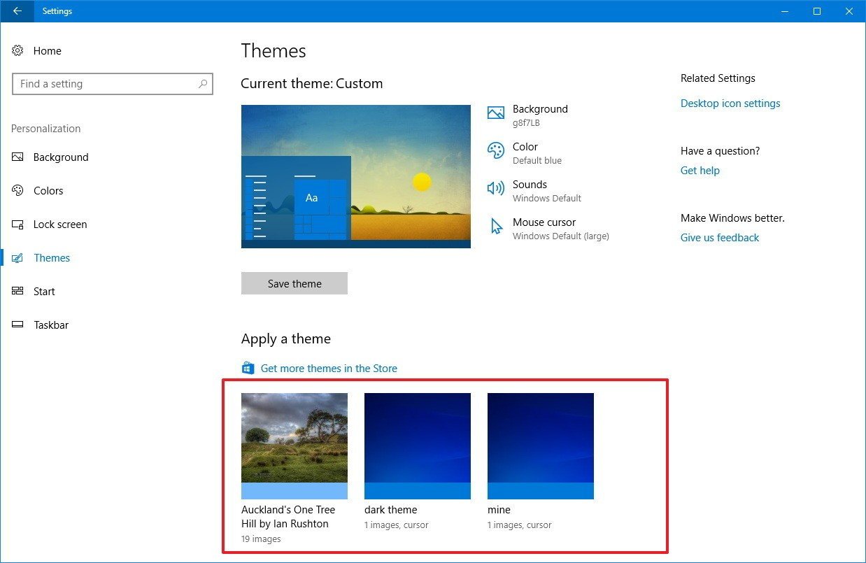 Windows Theme Settings