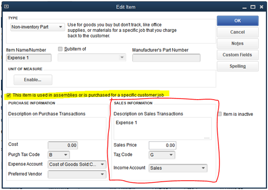 Edit Sales Information in QuickBooks