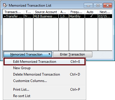 Edit Memorized Transactions in QuickBooks