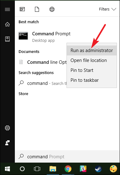 Run Command Prompt as Administrator