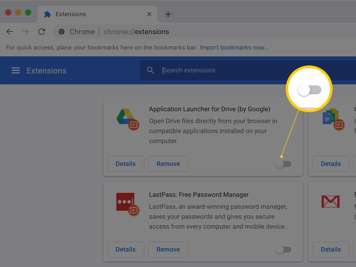 Google Chrome Disable all Extensions