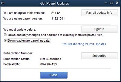 quickbooks get payroll updates