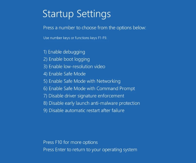 windows advanced startup settings