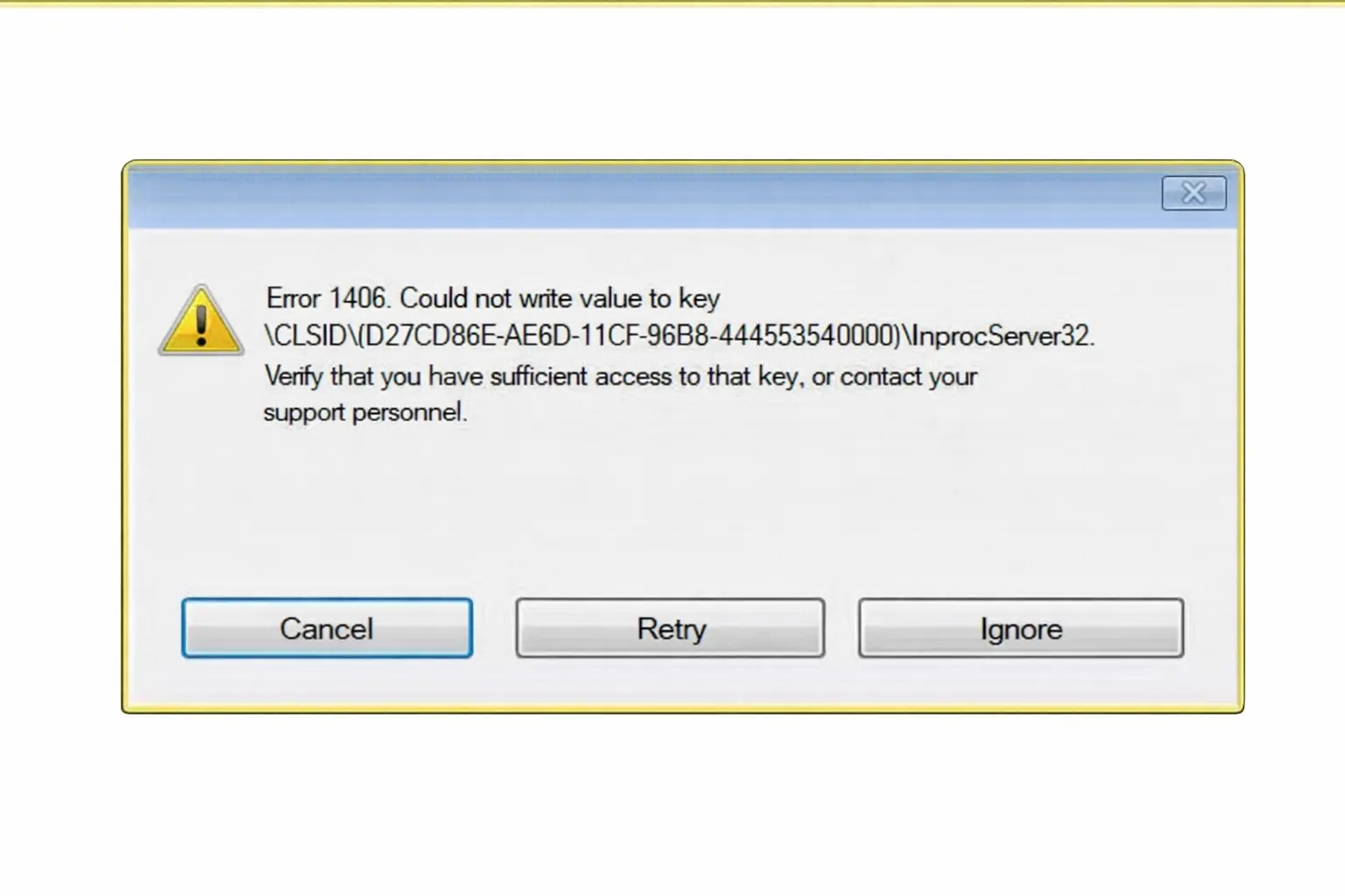 quickbooks error 1406