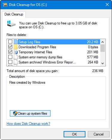 disk cleanup