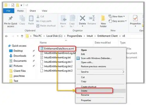 Delete EntitlementDataStore.ecml