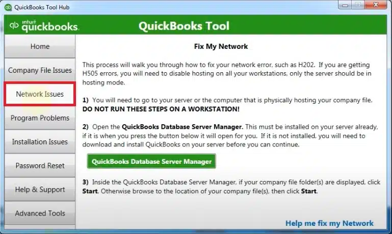 network issues in tool hub