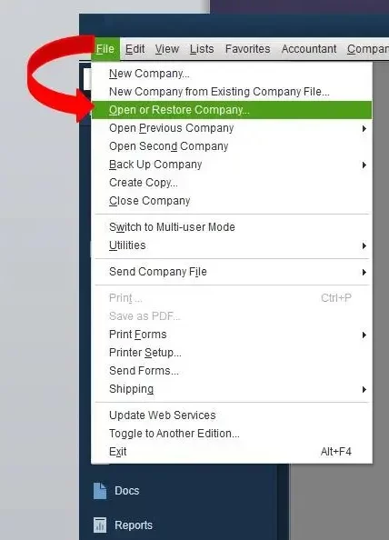 Open or Restore Company