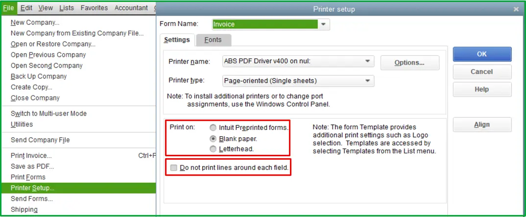 Print Without Lines or Borders