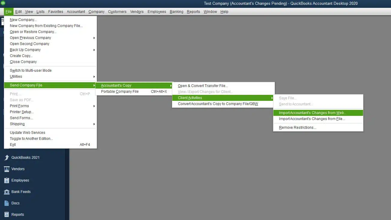 Import Accountant Changes File