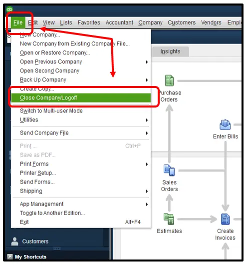 Close Company/Logoff