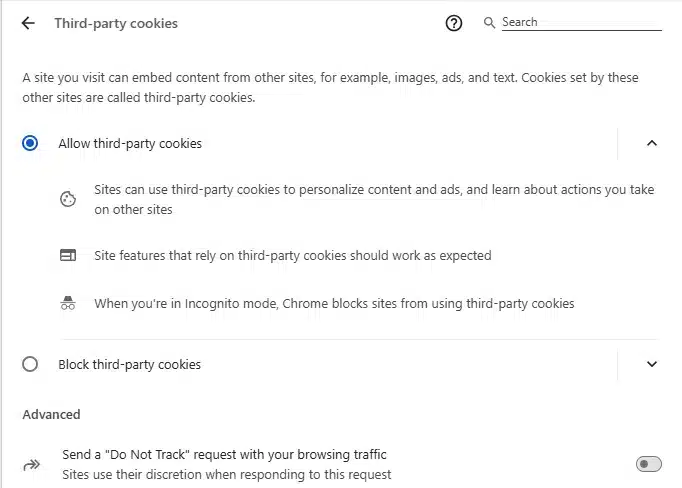 third party cookies
