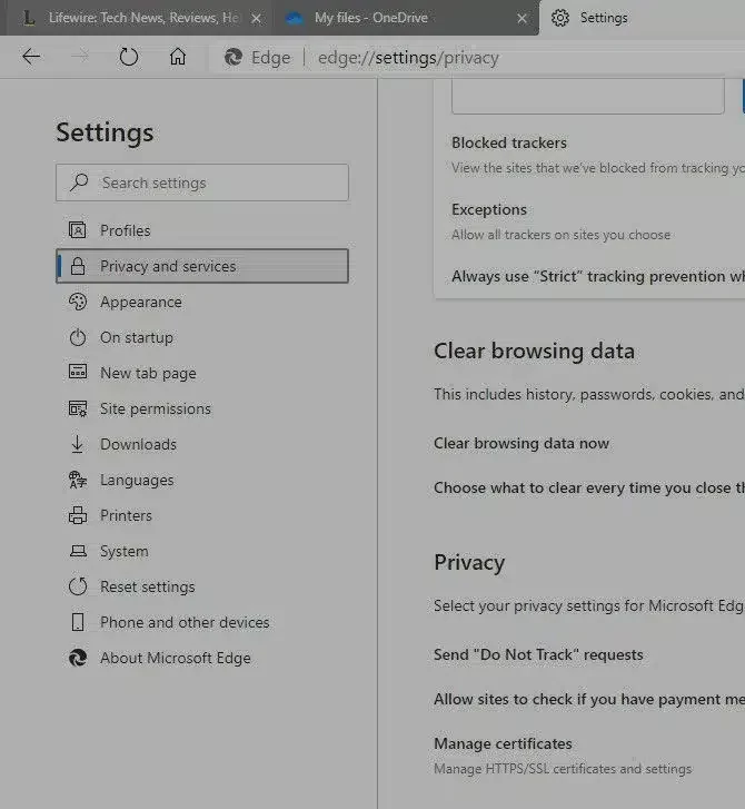 Privacy, Search and Services